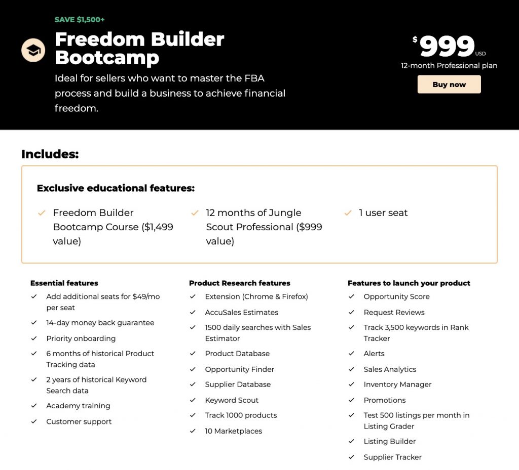 Freedom Builder Bootcamp by Jungle Scout