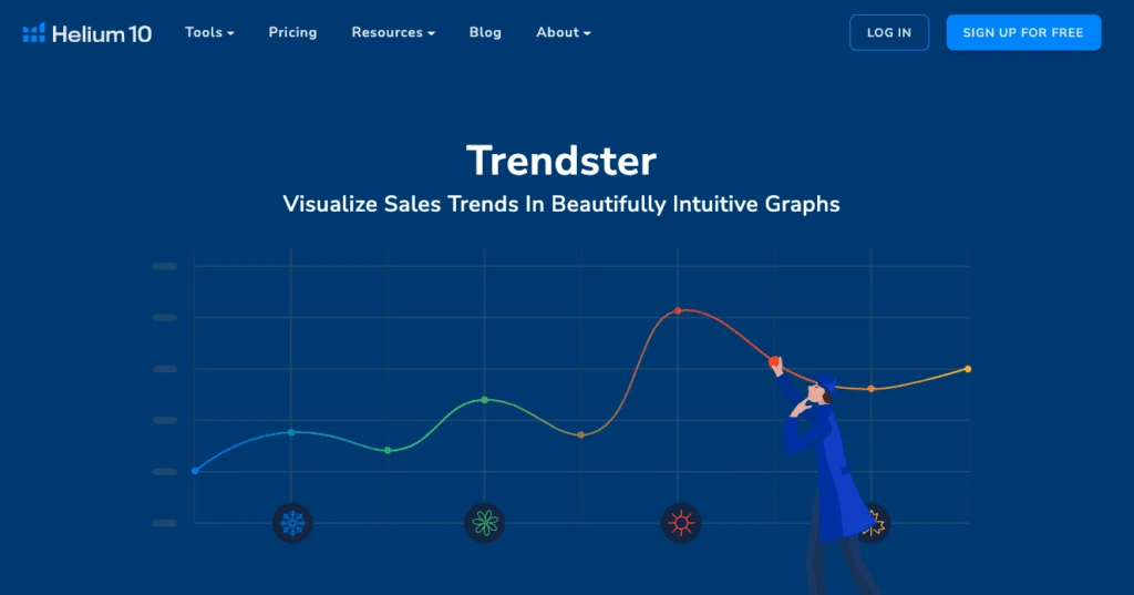 visualize sales with the helium 10 trendster
